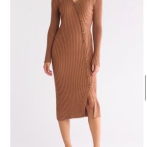 StitchDrop Harlan Estate Ribbed Button Sweater Dress